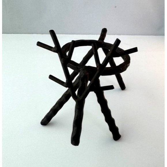 Votive Candle Holder Deer Rustic Twisted Iron - Picture 3 of 6